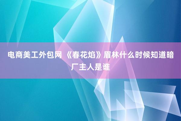 电商美工外包网 《春花焰》眉林什么时候知道暗厂主人是谁